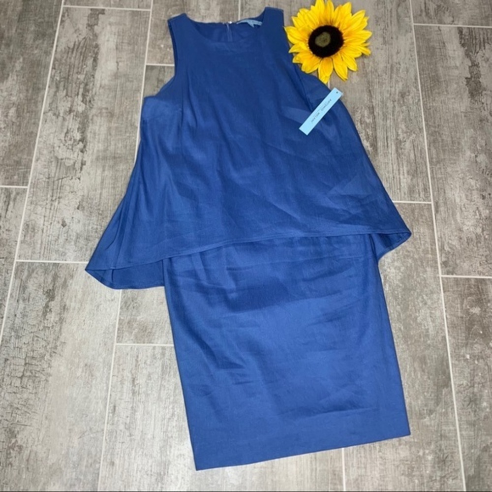 *NEW* ANTONIO MELANI Julia Pop-Over Linen Blue Dress